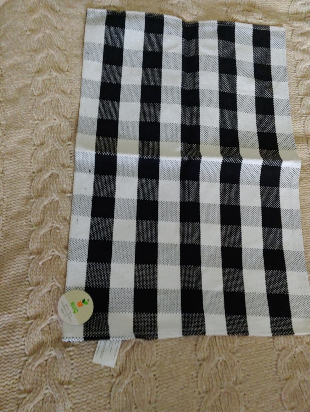 NEW Target Rug 24" x 16" Black and White Striped Checked Accent Rug